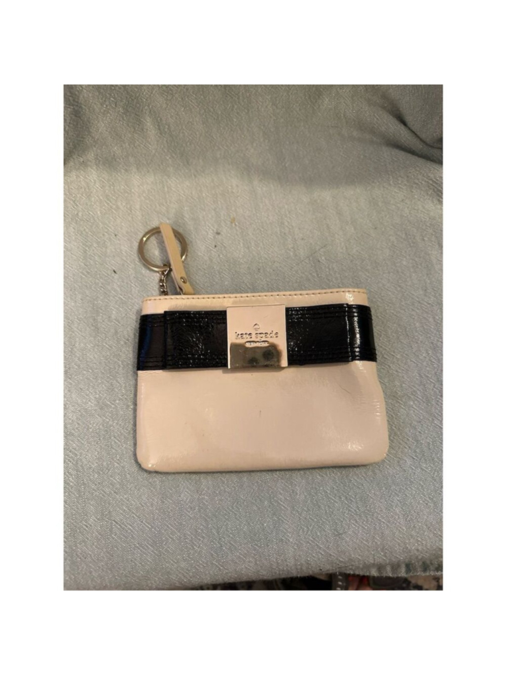 Kate Spade Women's Polka Dot Coin Purse Keyring Tan Black